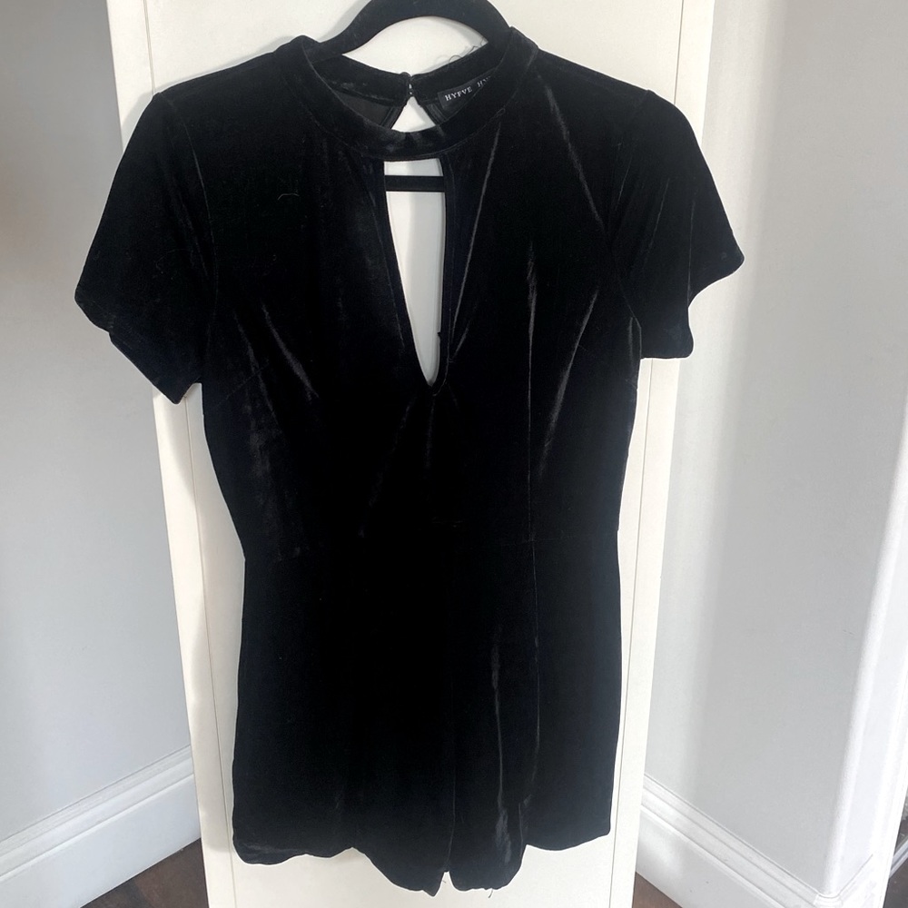 HYFVE black velvet romper
